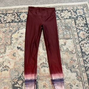 Athleta Burgundy and Green Leggings